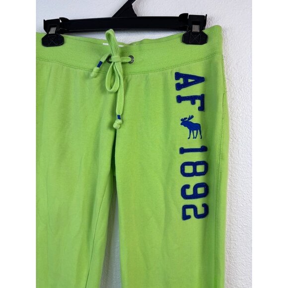 Abercrombie and Fitch women's small green Y2K wide‎ leg low rise sweatpants - Picture 2 of 9